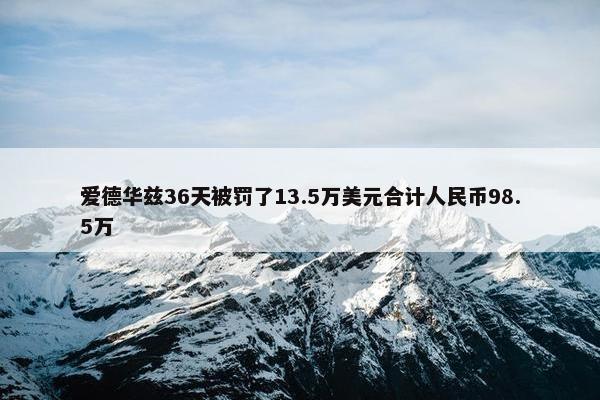 爱德华兹36天被罚了13.5万美元合计人民币98.5万