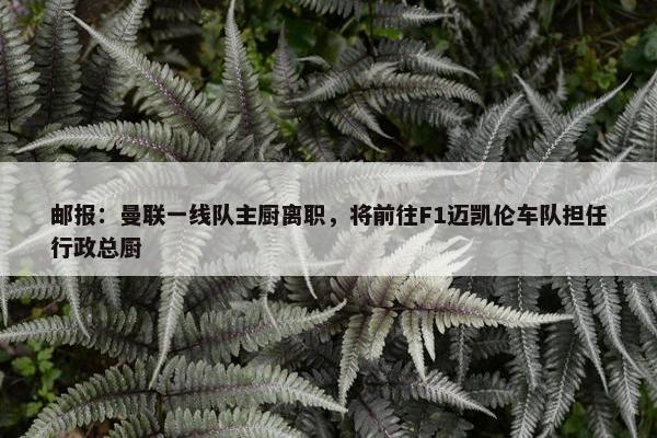 邮报：曼联一线队主厨离职，将前往F1迈凯伦车队担任行政总厨