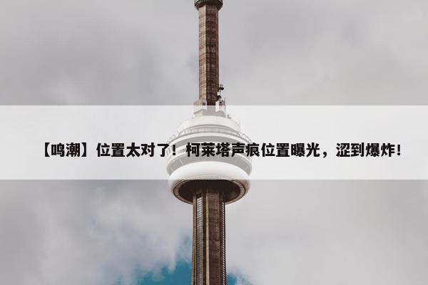 【鸣潮】位置太对了！柯莱塔声痕位置曝光，涩到爆炸！