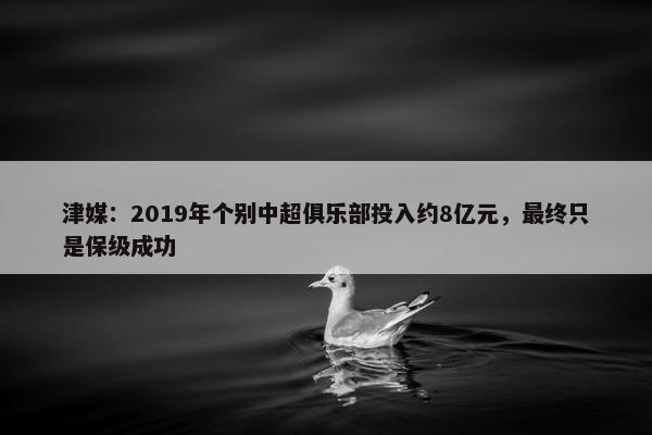 津媒：2019年个别中超俱乐部投入约8亿元，最终只是保级成功