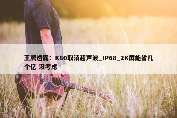 王腾透露：K80取消超声波_IP68_2K屏能省几个亿 没考虑