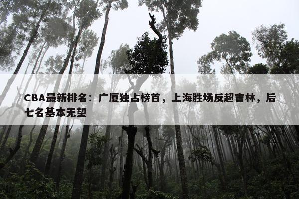 CBA最新排名：广厦独占榜首，上海胜场反超吉林，后七名基本无望