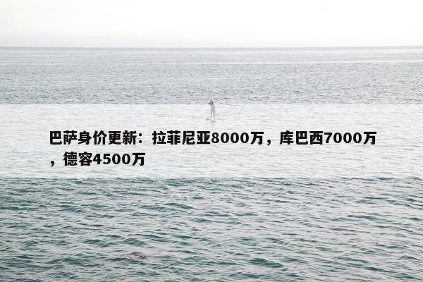 巴萨身价更新：拉菲尼亚8000万，库巴西7000万，德容4500万