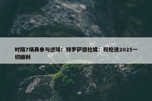 时隔7场再参与进球！特罗萨德社媒：祝枪迷2025一切顺利