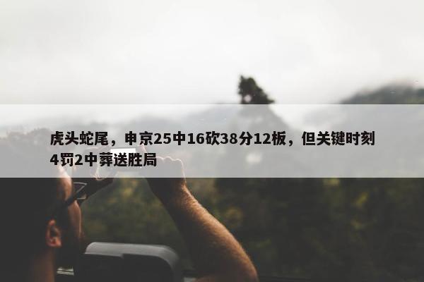 虎头蛇尾，申京25中16砍38分12板，但关键时刻4罚2中葬送胜局