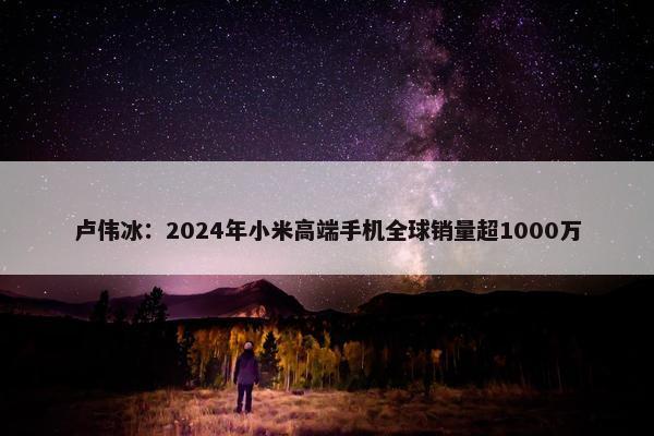 卢伟冰：2024年小米高端手机全球销量超1000万