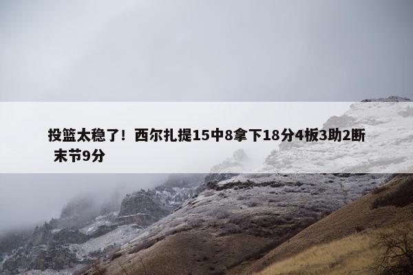 投篮太稳了！西尔扎提15中8拿下18分4板3助2断 末节9分