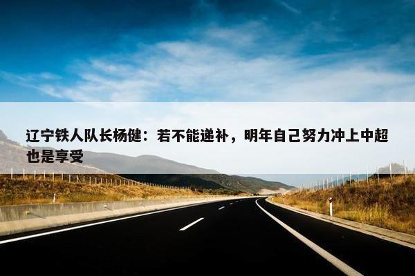 辽宁铁人队长杨健：若不能递补，明年自己努力冲上中超也是享受