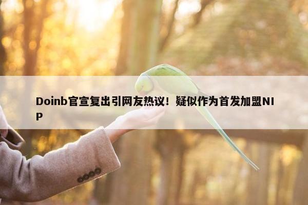 Doinb官宣复出引网友热议！疑似作为首发加盟NIP