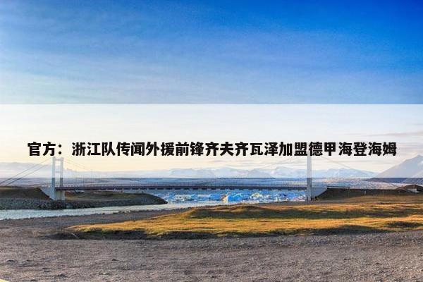 官方：浙江队传闻外援前锋齐夫齐瓦泽加盟德甲海登海姆