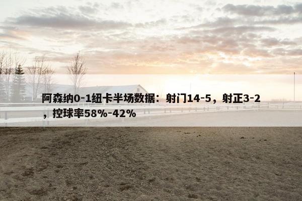 阿森纳0-1纽卡半场数据：射门14-5，射正3-2，控球率58%-42%