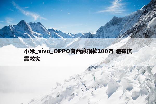 小米_vivo_OPPO向西藏捐款100万 驰援抗震救灾