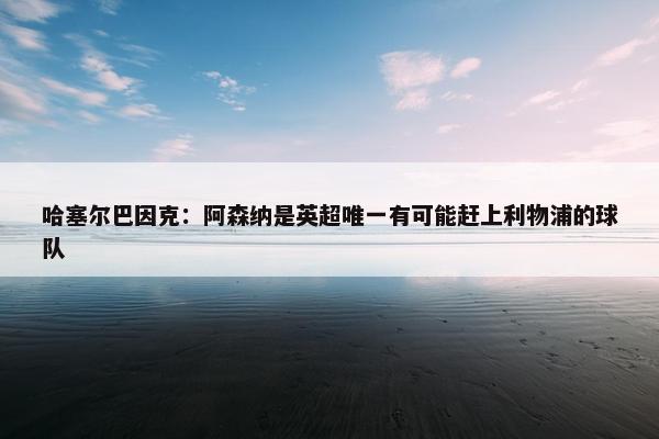 哈塞尔巴因克：阿森纳是英超唯一有可能赶上利物浦的球队