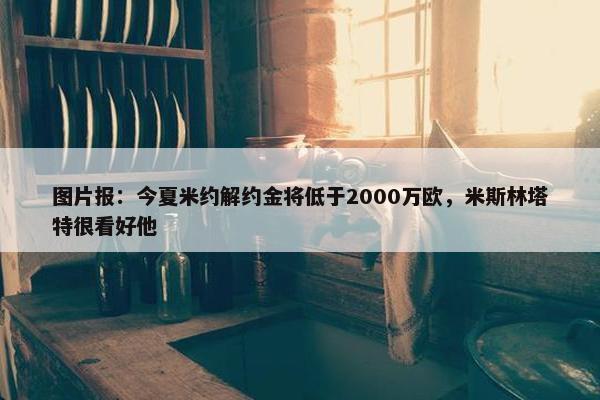 图片报：今夏米约解约金将低于2000万欧，米斯林塔特很看好他