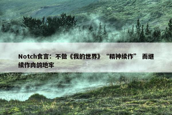 Notch食言：不做《我的世界》“精神续作” 而继续作肉鸽地牢