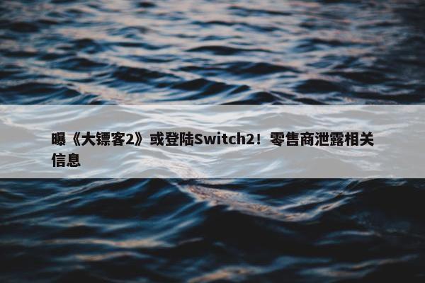 曝《大镖客2》或登陆Switch2！零售商泄露相关信息