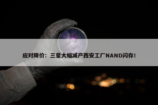 应对降价：三星大幅减产西安工厂NAND闪存！