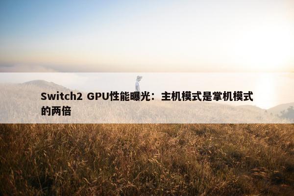 Switch2 GPU性能曝光：主机模式是掌机模式的两倍