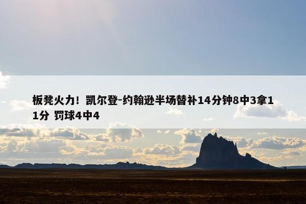 板凳火力！凯尔登-约翰逊半场替补14分钟8中3拿11分 罚球4中4