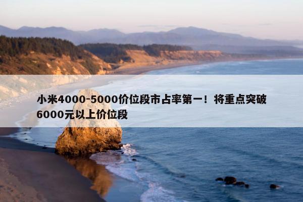 小米4000-5000价位段市占率第一！将重点突破6000元以上价位段