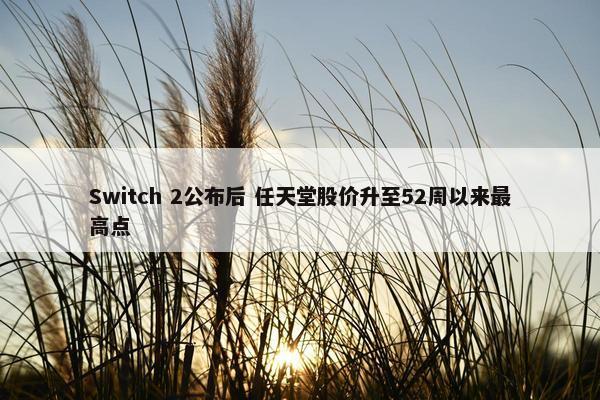 Switch 2公布后 任天堂股价升至52周以来最高点