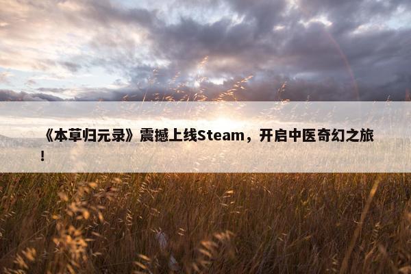 《本草归元录》震撼上线Steam，开启中医奇幻之旅！