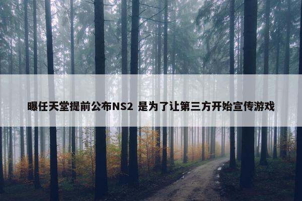 曝任天堂提前公布NS2 是为了让第三方开始宣传游戏