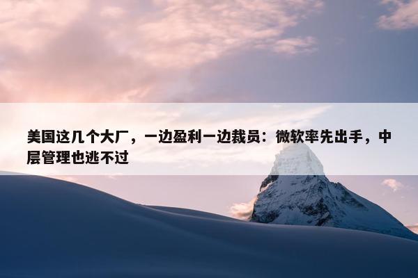 美国这几个大厂，一边盈利一边裁员：微软率先出手，中层管理也逃不过