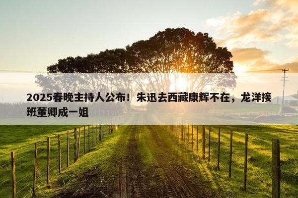 2025春晚主持人公布！朱迅去西藏康辉不在，龙洋接班董卿成一姐