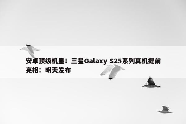 安卓顶级机皇！三星Galaxy S25系列真机提前亮相：明天发布