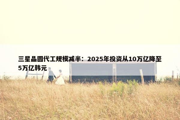 三星晶圆代工规模减半：2025年投资从10万亿降至5万亿韩元