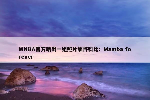 WNBA官方晒出一组照片缅怀科比：Mamba forever