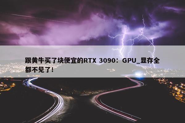 跟黄牛买了块便宜的RTX 3090：GPU_显存全都不见了！