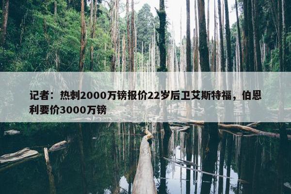 记者：热刺2000万镑报价22岁后卫艾斯特福，伯恩利要价3000万镑