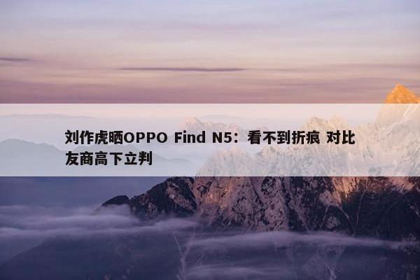 刘作虎晒OPPO Find N5：看不到折痕 对比友商高下立判