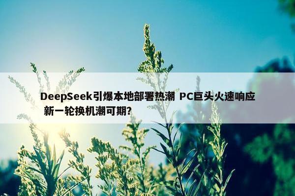 DeepSeek引爆本地部署热潮 PC巨头火速响应 新一轮换机潮可期？