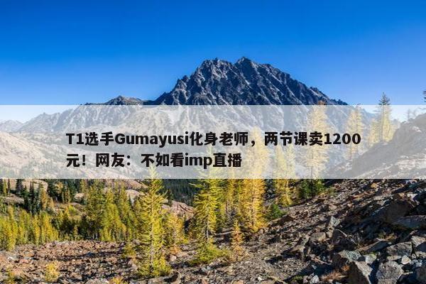 T1选手Gumayusi化身老师，两节课卖1200元！网友：不如看imp直播