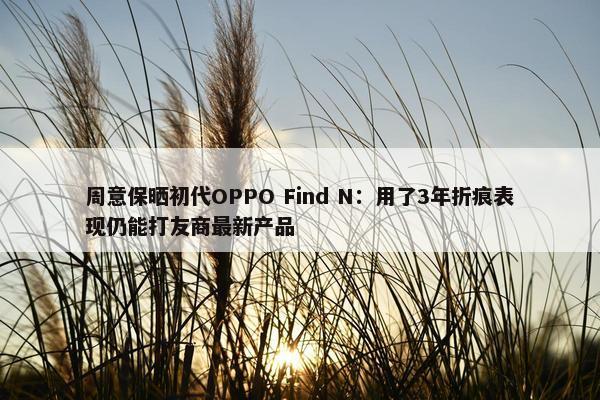 周意保晒初代OPPO Find N：用了3年折痕表现仍能打友商最新产品