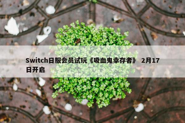 Switch日服会员试玩《吸血鬼幸存者》 2月17日开启