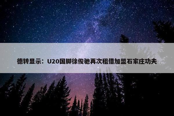 德转显示：U20国脚徐俊驰再次租借加盟石家庄功夫