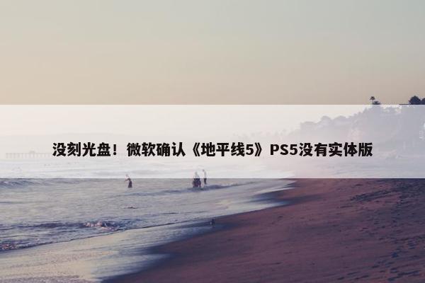 没刻光盘！微软确认《地平线5》PS5没有实体版