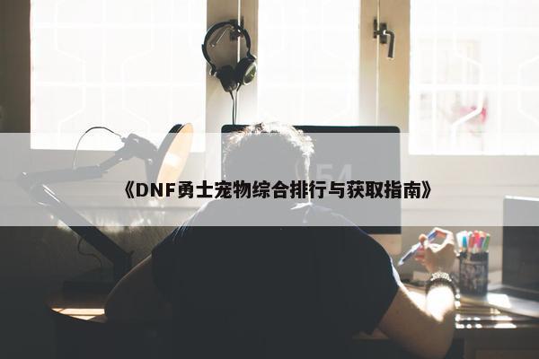 《DNF勇士宠物综合排行与获取指南》