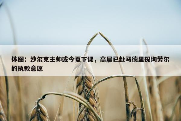 体图：沙尔克主帅或今夏下课，高层已赴马德里探询劳尔的执教意愿