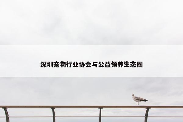 深圳宠物行业协会与公益领养生态圈