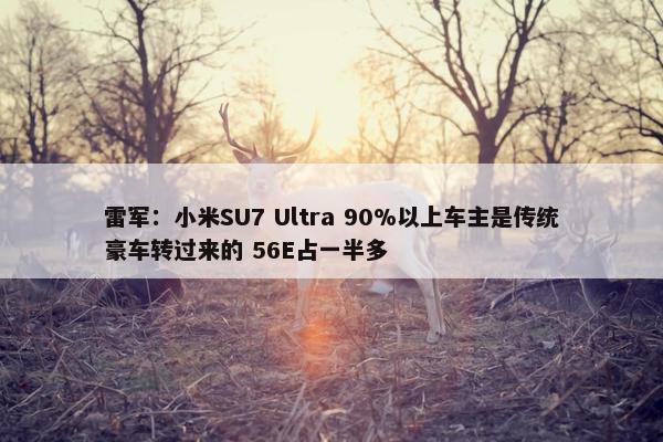 雷军：小米SU7 Ultra 90%以上车主是传统豪车转过来的 56E占一半多