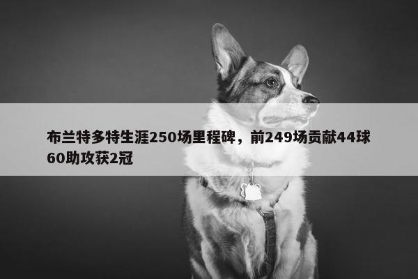 布兰特多特生涯250场里程碑，前249场贡献44球60助攻获2冠