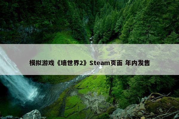 模拟游戏《墙世界2》Steam页面 年内发售