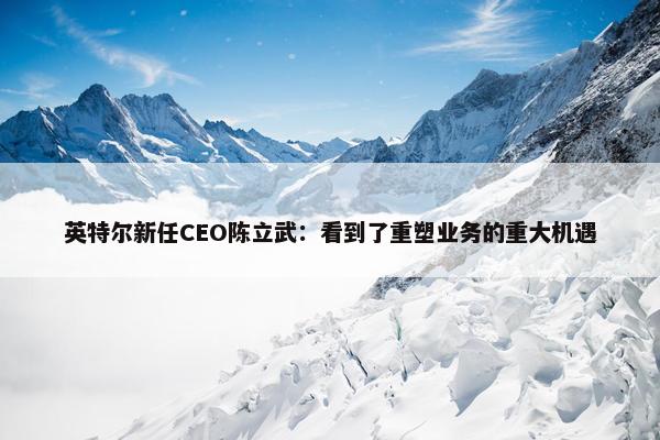 英特尔新任CEO陈立武：看到了重塑业务的重大机遇