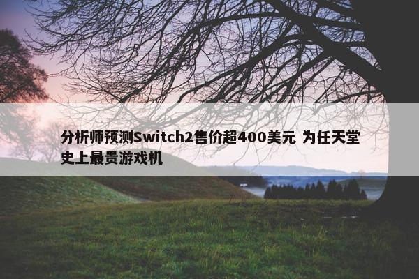 分析师预测Switch2售价超400美元 为任天堂史上最贵游戏机