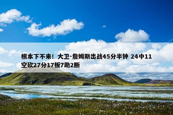 根本下不来！大卫-詹姆斯出战45分半钟 24中11空砍27分17板7助2断